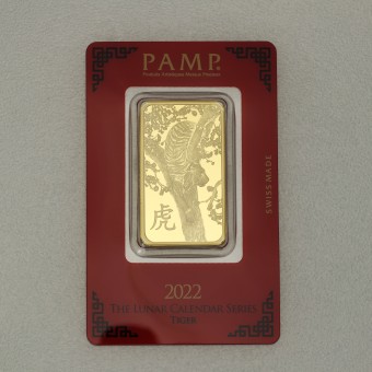 Goldbarren 1oz "Tiger 2022" Lunar PAMP 