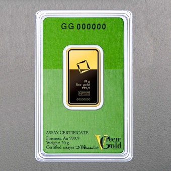 Goldbarren 20g "Green Gold" VALCAMBI (999,9 Au) 
