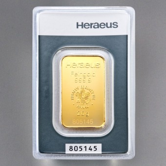 Goldbarren 20g "Kinebar" HERAEUS 