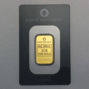 Goldbarren 20g Rand Refinery "Elefanten-Motiv" 