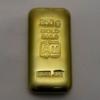 Goldbarren 250g Au ESG, gegossen 
