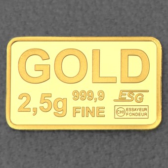 Goldbarren 2,5g Feingoldbarren (Querformat) 