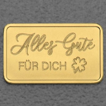 Goldbarren 2,5g Gravur "Alles Gute" 