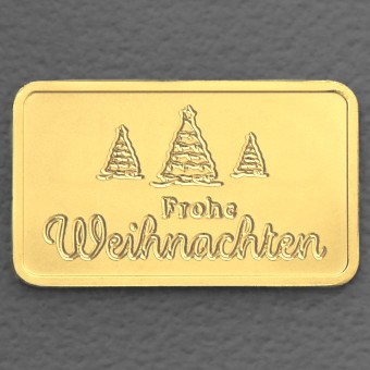 Goldbarren 2,5g Gravur "Frohe Weihnachten" 