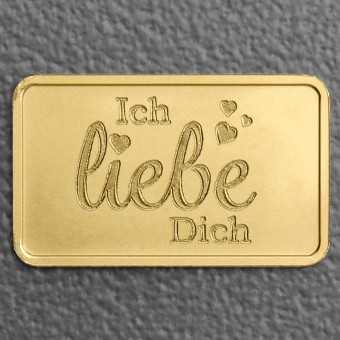 Goldbarren 2,5g Gravur "Ich Liebe Dich" 