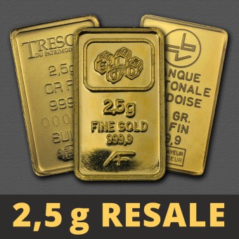 Goldbarren 2,5g "Resale" (div. Hersteller) 