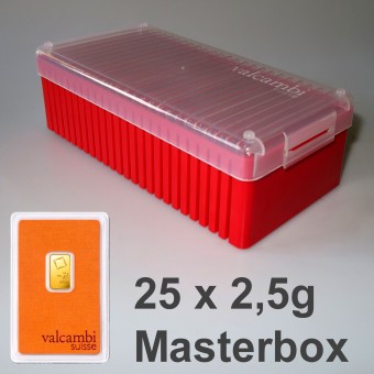 Goldbarren 25x 2,5g VALCAMBI (Masterbox) 