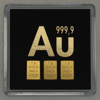 Goldbarren 3g "Gold im Quadrat" (Motiv) 