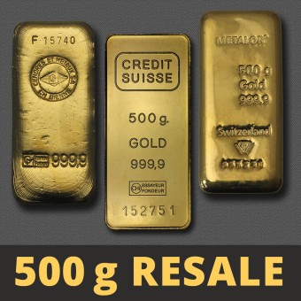 Goldbarren 500g "Resale" (div. Hersteller) 