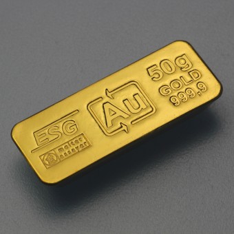 Goldbarren 50g Au ESG (klassischer Sargbarren) 