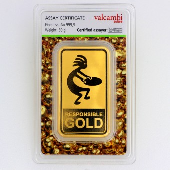 Goldbarren 50g Auropelli-Barren Responsible-Gold 