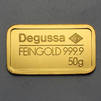 Goldbarren 50g DEGUSSA, "Resale" 