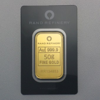 Goldbarren 50g Rand Refinery "Elefanten-Motiv" 