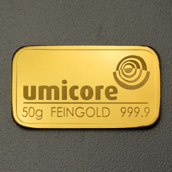 Goldbarren 50g UMICORE,geprägt 