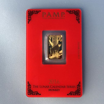 Goldbarren 5g "Affe 2016" Lunar PAMP 