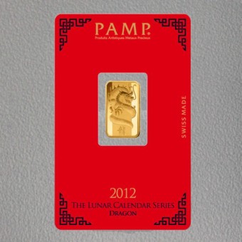 Goldbarren 5g "Drache 2012" Lunar PAMP 