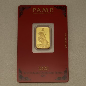 Goldbarren 5g "Maus 2020" Lunar PAMP 