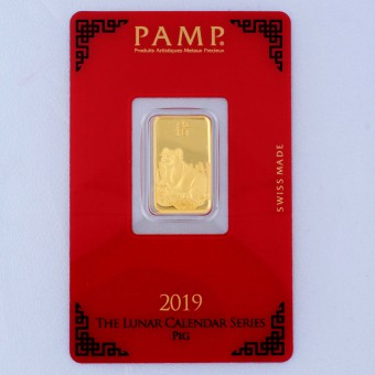 Goldbarren 5g "Schwein 2019" Lunar PAMP 