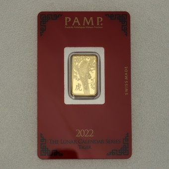 Goldbarren 5g "Tiger 2022" Lunar PAMP 