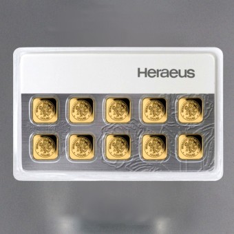 Goldbarren "Multi-Card" (10x 1g Gold) HERAEUS 