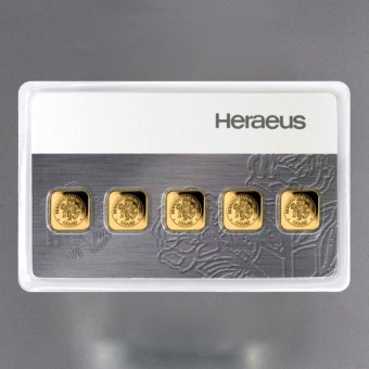 Goldbarren "Multi-CARD" (5x 1g Au) HERAEUS 