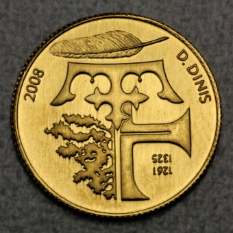 Goldmünze "0,25 Euro-1/4 Euro 2008" (Portugal) 