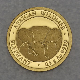 Goldmünze 0,5g "Elefant" 2020 African Wildlife (Somalia)