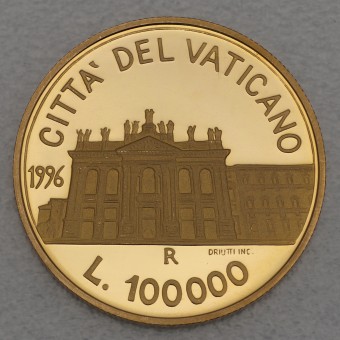 Goldmünze "100000 Lire 1996" Basilika St. Johannes im Lateran (Vatikanstadt)