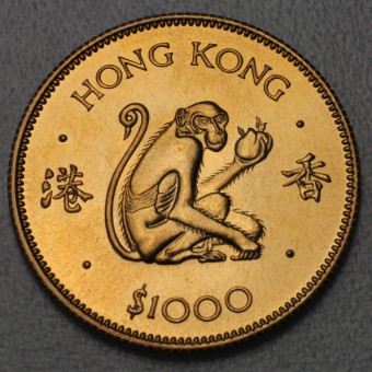 Goldmünze 1000 Dollar "Year of the Ape" 1980 (Hong Kong)