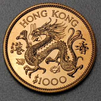 Goldmünze 1000 Dollar "Year of the Dragon" 1976 (Hong Kong)