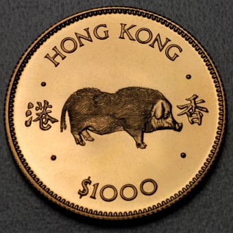 Goldmünze 1000 Dollar "Year of the Pig" 1983 (Hong Kong)