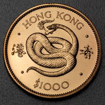 Goldmünze 1000 Dollar "Year of the Snake" 1977 (Hong Kong)