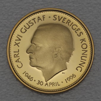Goldmünze "1000 Kronor 1996" (Schweden) 50. Geburtstag Carl XVI Gustav
