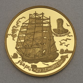 Goldmünze "1000 Rubel/Krusenstern 1997" (Russl.) 