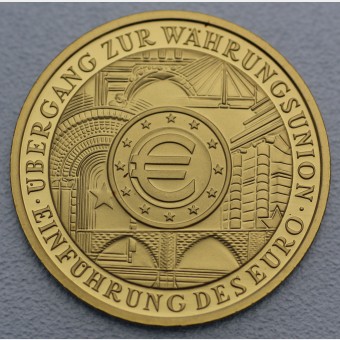 Goldmünze "100Euro BRD 2002 Euro-Einführung" 