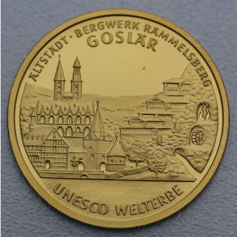 Goldmünze "100 Euro BRD 2008 Goslar" Unesco-Weltkulturerbe