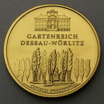 Goldmünze "100Euro BRD 2013 Dessau-Wörlitz" Unesco-Weltkulturerbe