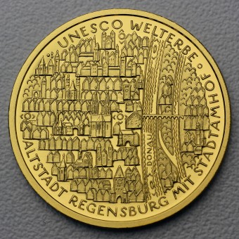 Goldmünze "100 Euro BRD 2016 Regensburg" Unesco-Weltkulturerbe