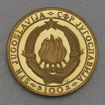 Goldmünze 100 Dinar "25 Jahre Befreiung" 1968 25. Jahrestag jugoslawische Republik (Jugoslawien)