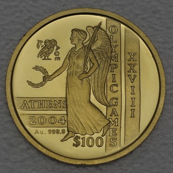 Goldmünze "100 Dollar 2003 - Nike" (Sierra Leone) Olympic Games Athens 2004