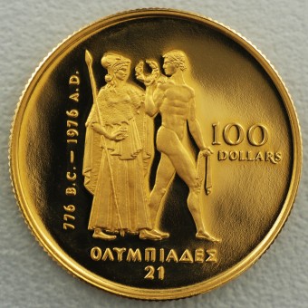 Goldmünze 100 Dollar "Montreal" 1976 (Kanada)