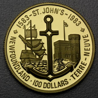 Goldmünze 100 Dollar "St. John's" 1983 (Kanada)