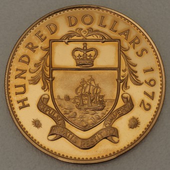Goldmünze "100 Dollars" 1972 (PP) (Bahamas)