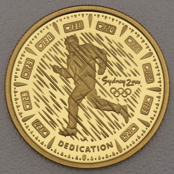Goldmünze 100 Dollar "Läufer im Regen" 2000 Sydney Olympics (Australien)