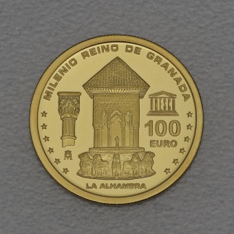 Goldmünze 100 Euro "Alhambra" 2013 Milenio Reino de Granada (Spanien)