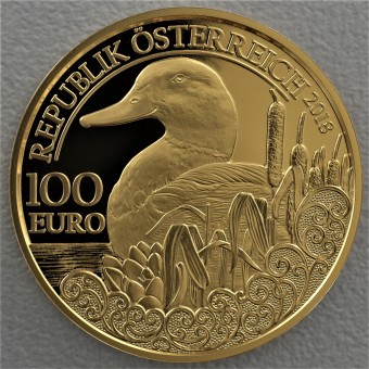 Goldmünze "100 Euro-2018 Stockente" (Österreich) 