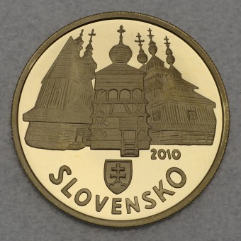 Goldmünze 100 Euro "Holzkirchen" 2010 (PP) Slowakischer Teil des Karpatenbogens (Slowakei)