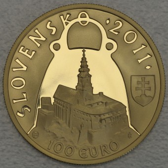 Goldmünze "100 Euro 2011" (Slowakei) 1150. Todestag des Fürsten Pribina von Nitra