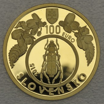 Goldmünze "100 Euro 2015" (Slowakei) Die Buchenwälder der Karpaten
