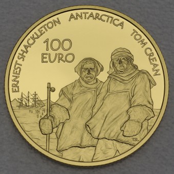 Goldmünze 100 Euro "Antarctic Explorer" 2008 Ernest Shackleton & Tom Crean (Irland)